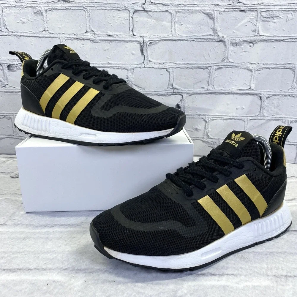 Adidas Originals Multix J Athletic Shoes Men's Size 7 Black Gold Metallic Q47130